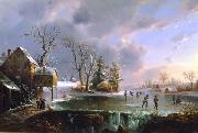 Regis-Francois Gignoux Skating by the Mill Germany oil painting reproduction